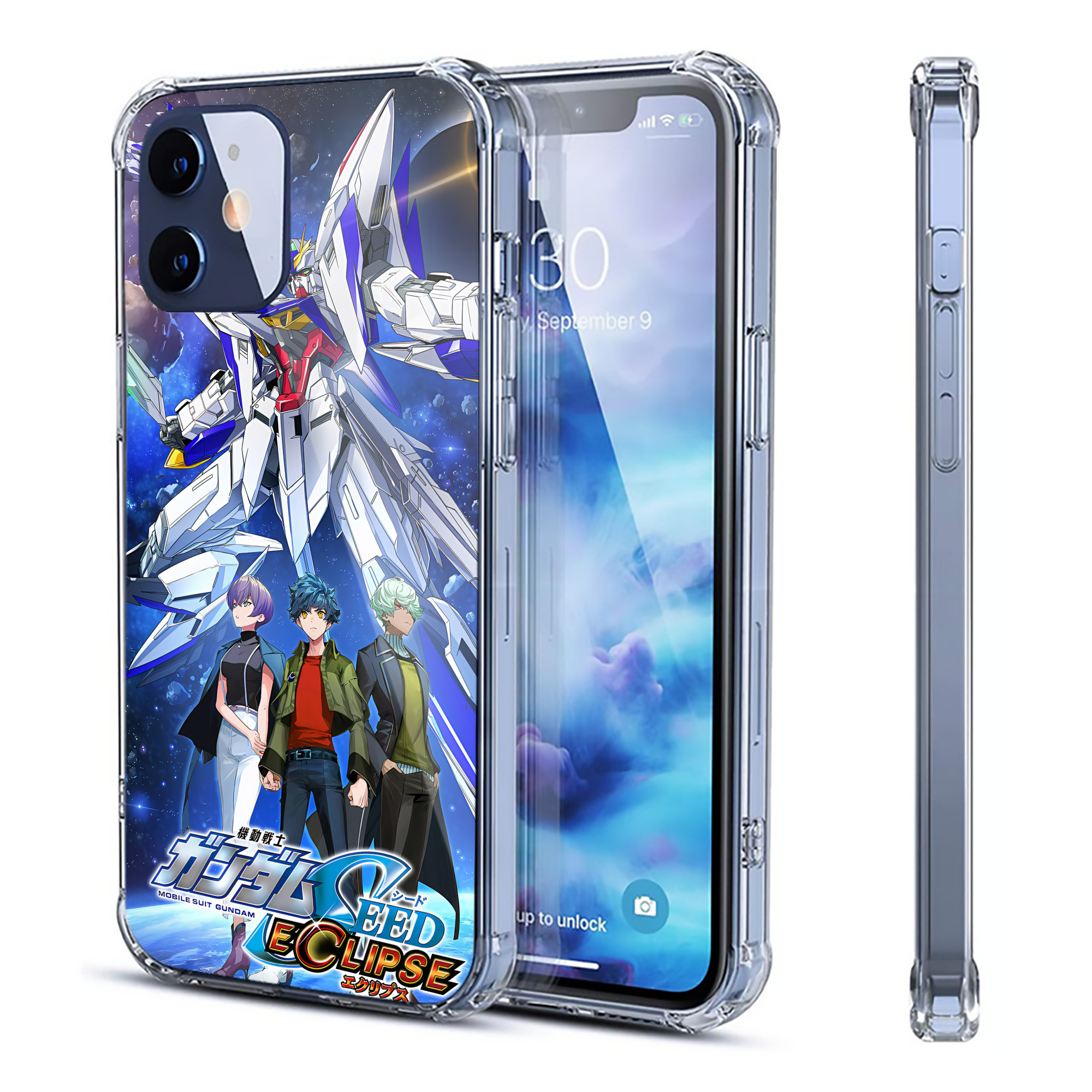 （画像用） 機動戦士ガンダム Mobile Suit Gundam 【iPhone 12シリーズ対応】透明スマホケース（クリアソフトケース）